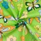 Green-Multi Floral Butterfly Print Stretch Cotton Poplin Fabric By the Yard